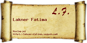 Lakner Fatima névjegykártya